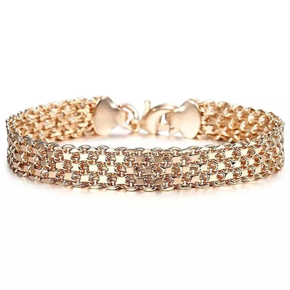 💎206💎 18K Gold Plated Rolo Chunky Link Bracelet - Picture 4 of 16
